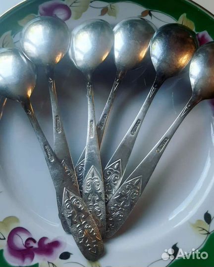 Ложки десертные, чайные мельхиор СССР