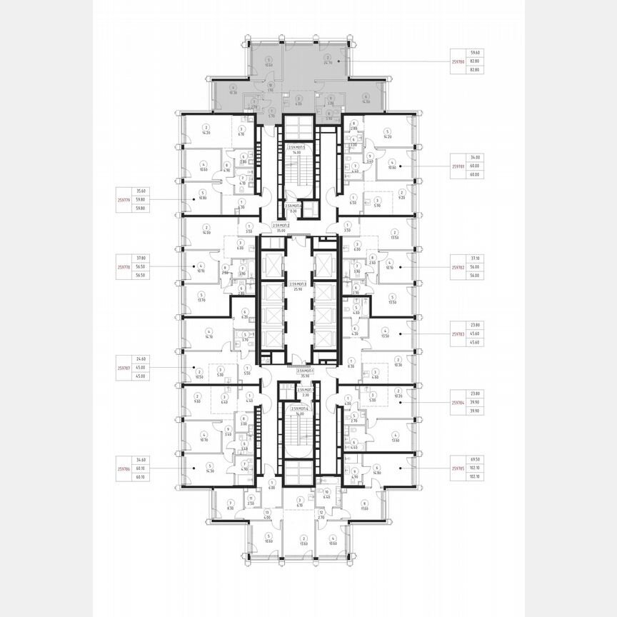 3-к. квартира, 82,8 м², 59/59 эт.