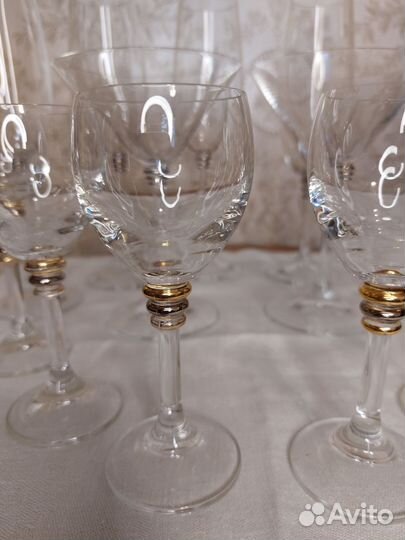Хрустальные фужеры Богемия винтаж