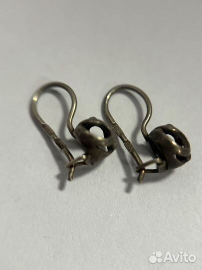 Серьги серебро СССР 875 проба