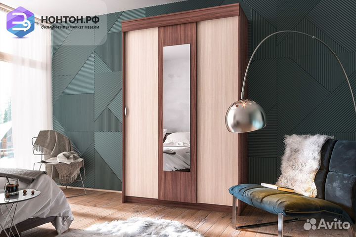 Шкаф-купе Бассо ясень шимо светлый / ясень шимо те