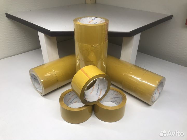 Скотч 120м желтый (горчичный) китайский 60мм 45мкм