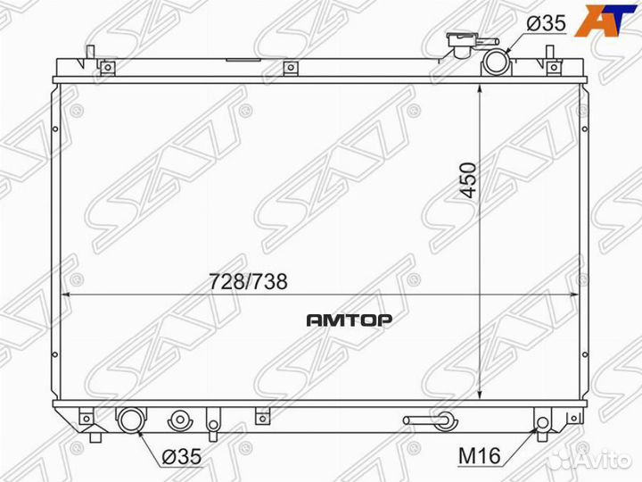 SAT TY0003-MCU10-2R Радиатор Toyota Harrier (XU10)