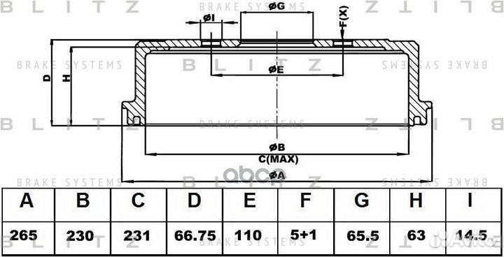 Барабан тормозной BT0146 Blitz