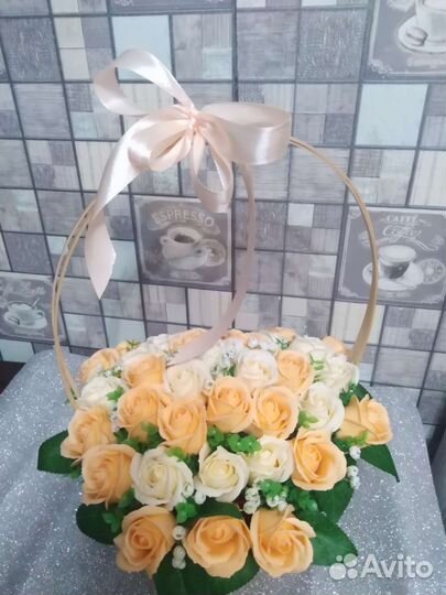Букет из мыльных роз на 1 сентября