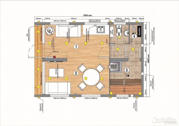 Баня Барнхаус 7х4,8 BY-6067