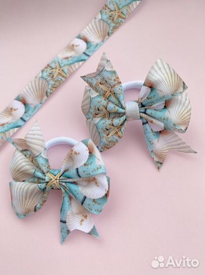 Бантики для волос для девочек на резинке набор