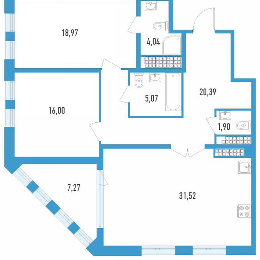 2-к. квартира, 101 м², 18/23 эт.