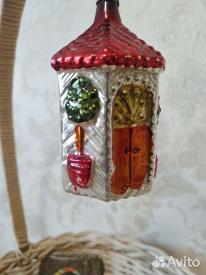 Ёлочная игрушка ГДР времён СССР дворец, домик