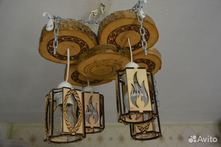 Люстра из дерева ручной работы