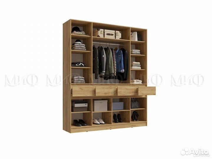 Шкаф 4х створчатый Роджина Графит