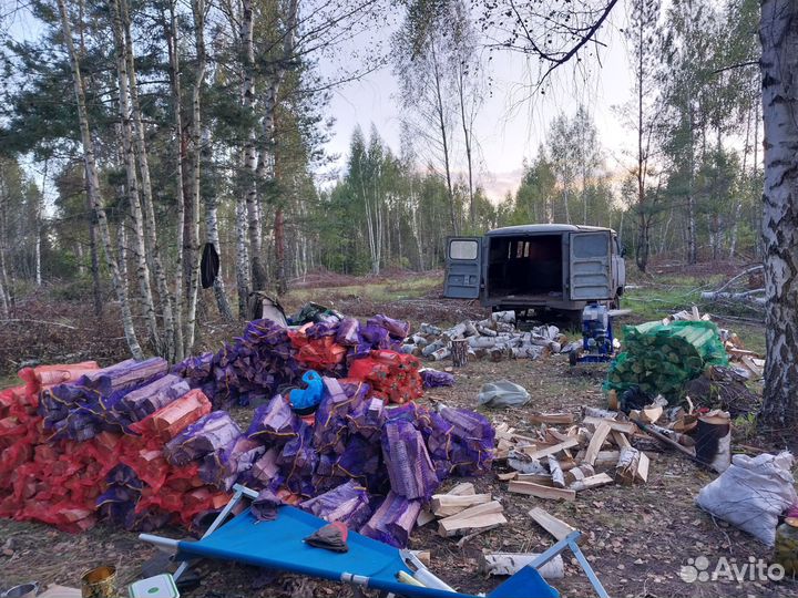 Дрова дуб,берёза в сетках,мешках