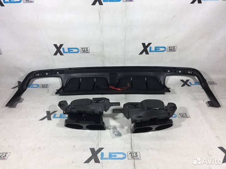 Диффузор с насадками W222 Brabus AMG дорест глянец