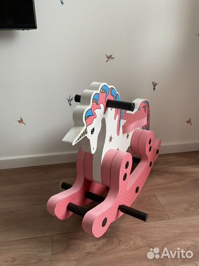 Детская качалка лошадка единорог