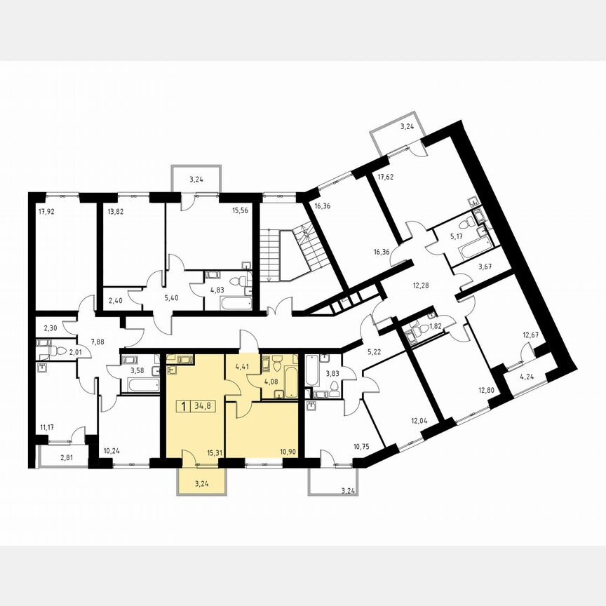 1-к. квартира, 34,8 м², 2/3 эт.