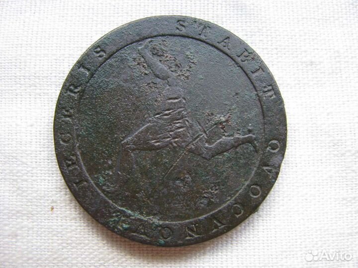 Иностранная Монета островмэн1/2пенни 1813 Георг 3