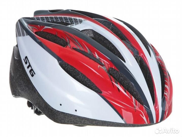 Велошлем STG MB20-1 белый/красный/черный