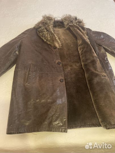 Кожаная куртка зимняя мужская