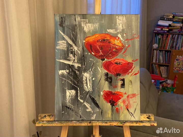 Картина маслом на холсте цветы