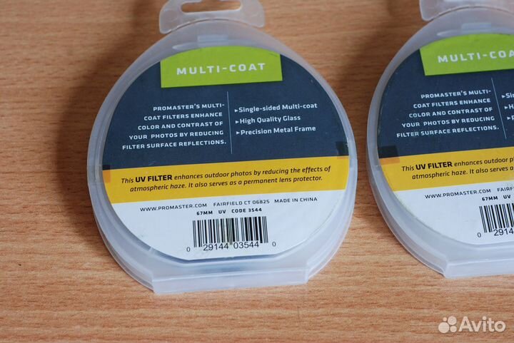 UV фильтр 62 и 67мм Zeikos, Xit, promaster