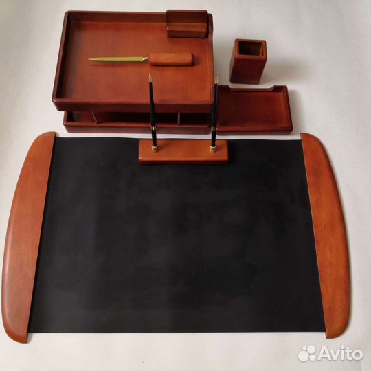 Письменный настольный набор, натуральное дерево