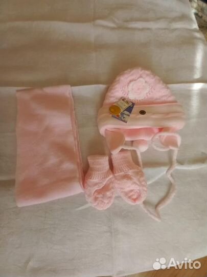 Комплект шапка, шарф для девочки