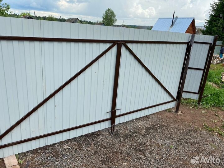 Забор, откатные ворота под ключ Луга
