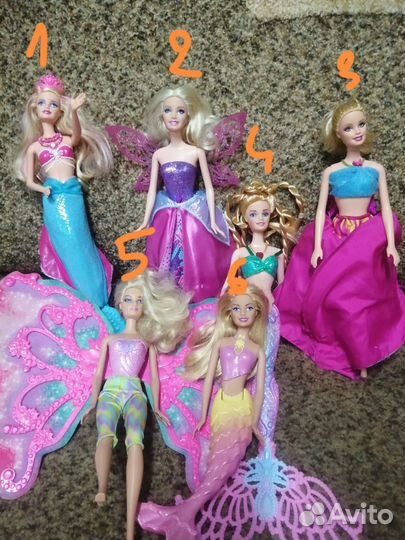 Куклы барби мател русалки принцессы феи