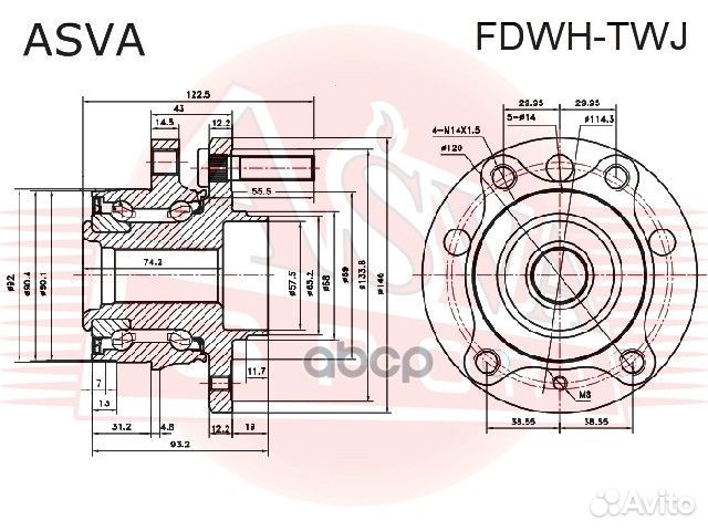 Ступица передняя/задняя fdwh-TWJ asva