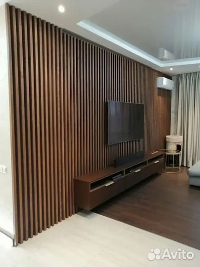 Стеновые рейки из массива дерева для декора