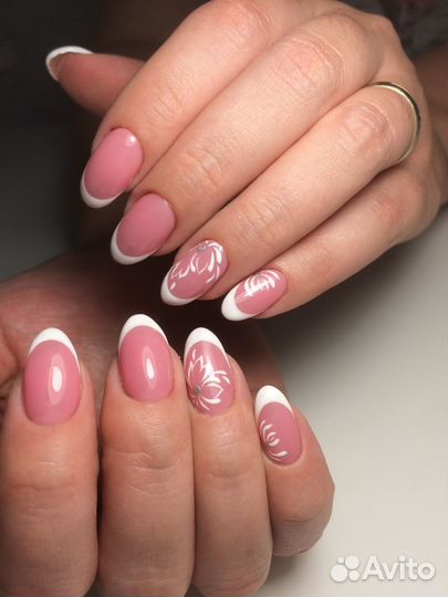 Маникюр с покрытием гель лак. Наращивание ногтей