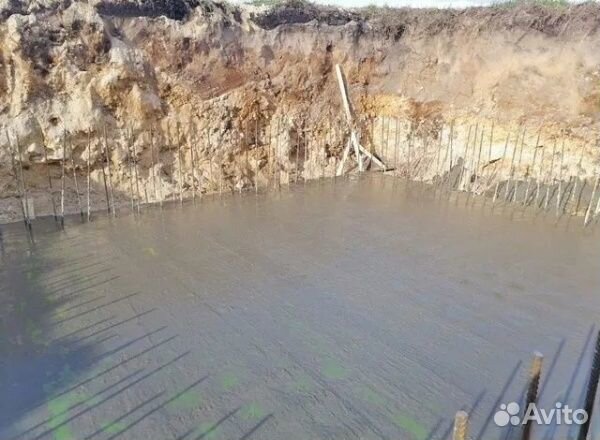 Заливка бетона фундамент