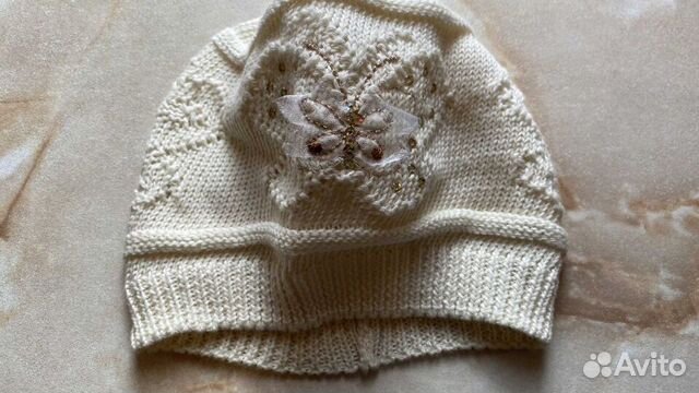 Шапочка для новорожденной девочки (р. 39-41)