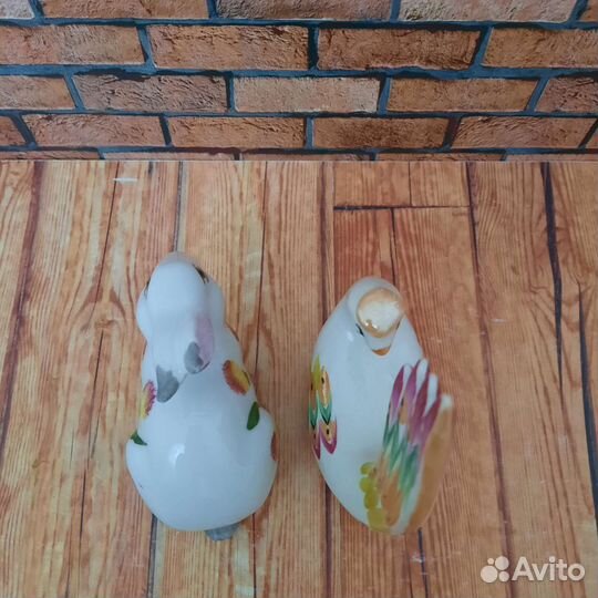 Заяц и птичка фарфор Дулево