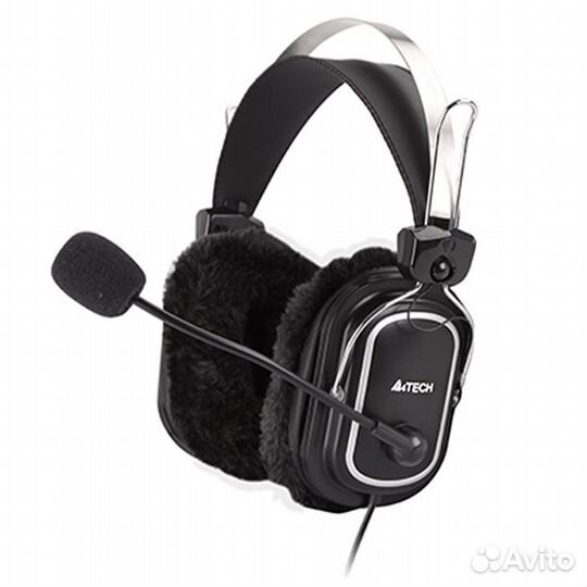 Наушники с микрофоном A4Tech HS-60 черные, mini ja