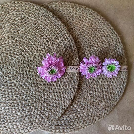 Джутовая салфетка ручная работа