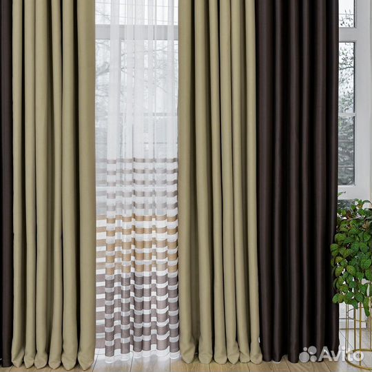 Комплект штор блэкаут Марсель Шоколад