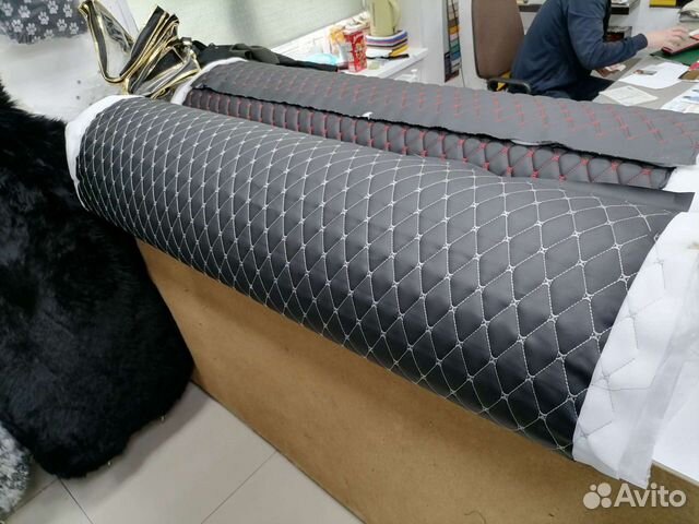 Экокожа стеганая для перетяжки