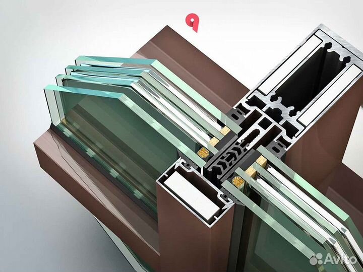 Ремонт окон, стеклопакет обычный RAL3927