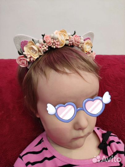 Ободок ручной работы с цветами