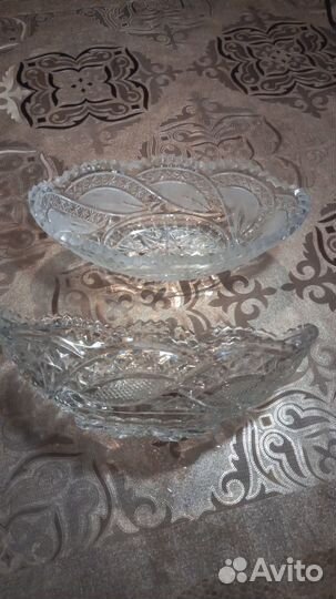 Салатник хрустальный (ладья) пара