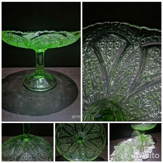 Старинная посуда из цветного стекла