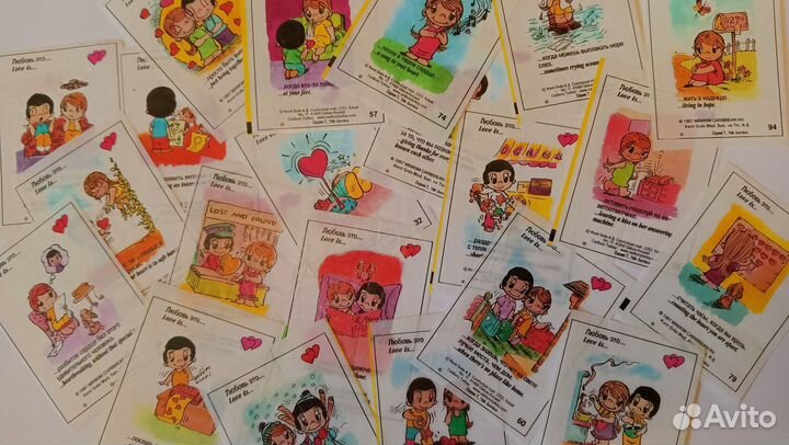 Вкладыши от жевачек Love is