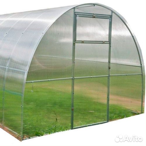 Теплица с поликарбонатом 4 мм, 10 м оцинкованная