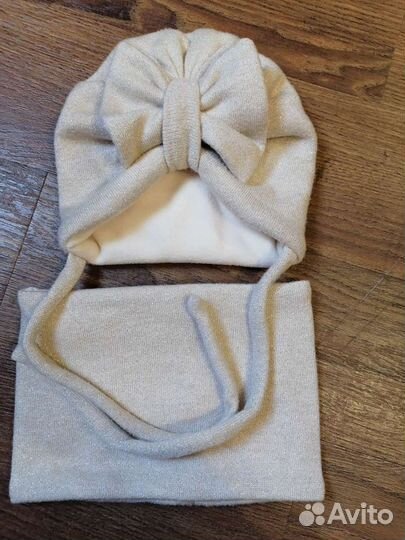 Шапка тюрбан, зимняя для девочки