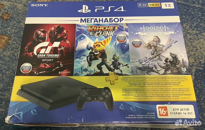 PS4 Slim 1TB полный комплект