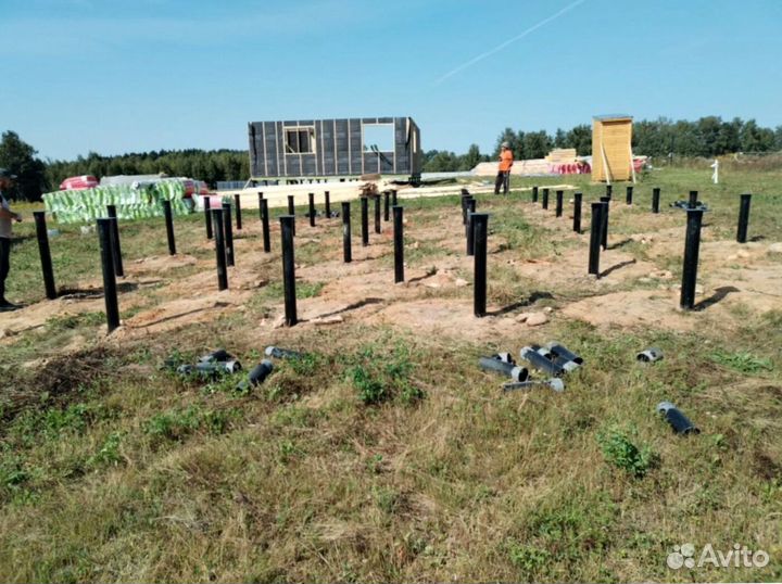 Винтовые сваи + монтаж