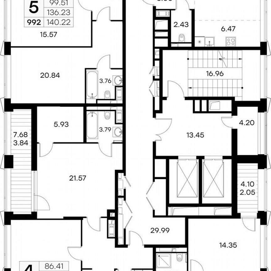 4-к. квартира, 159,1 м², 19/19 эт.