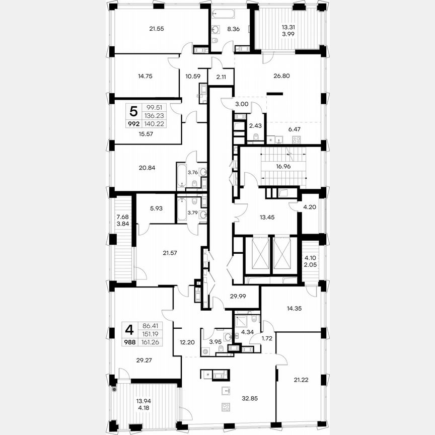 4-к. квартира, 159,1 м², 19/19 эт.
