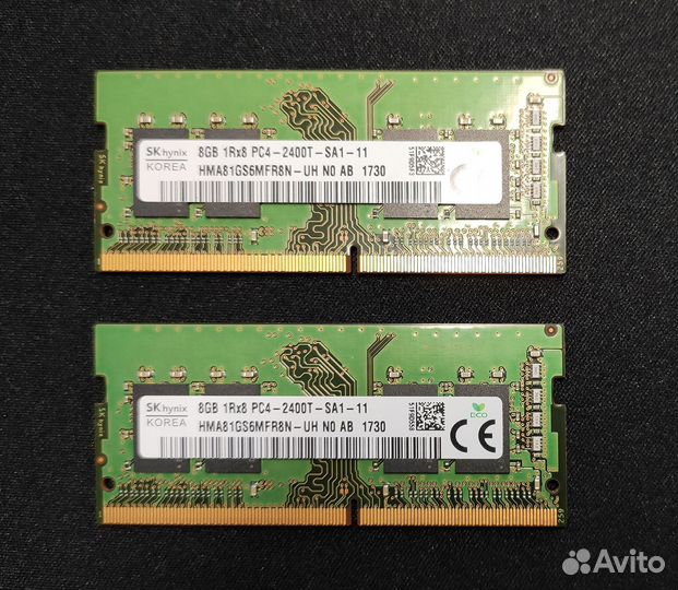 Память 2шт SK Hynix 8 Гб DDR4 2400 sodimm (16 Гб)